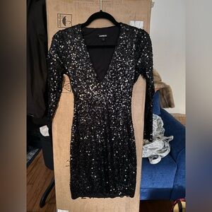 Express Black Sparkling Dress